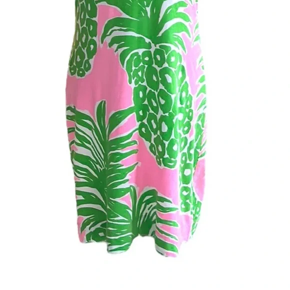 Lilly Pulitzer Loren Pink Green Pink Pout Flamenco Pineapple Knit Mini Dress - S - Picture 6 of 16